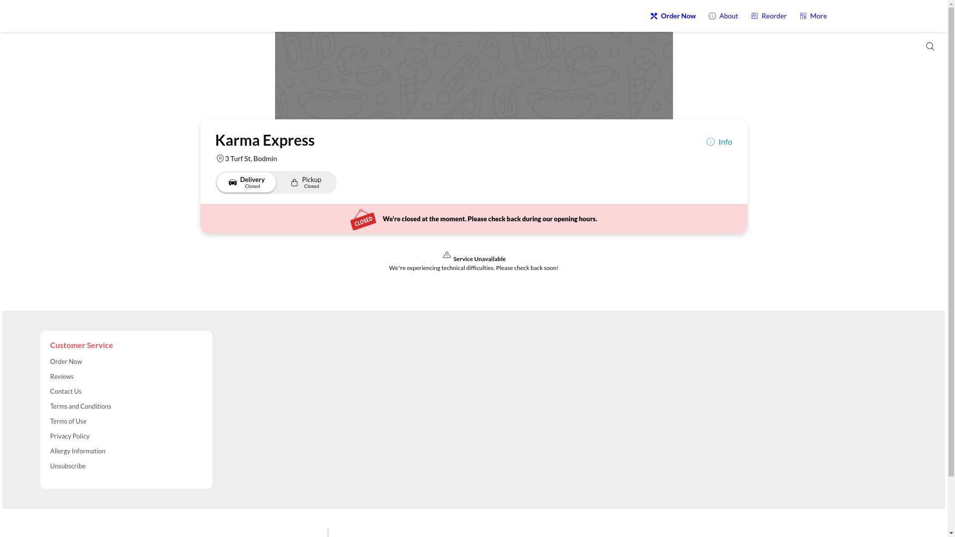 website screenshot of https://karmaexpressbodmin.com/