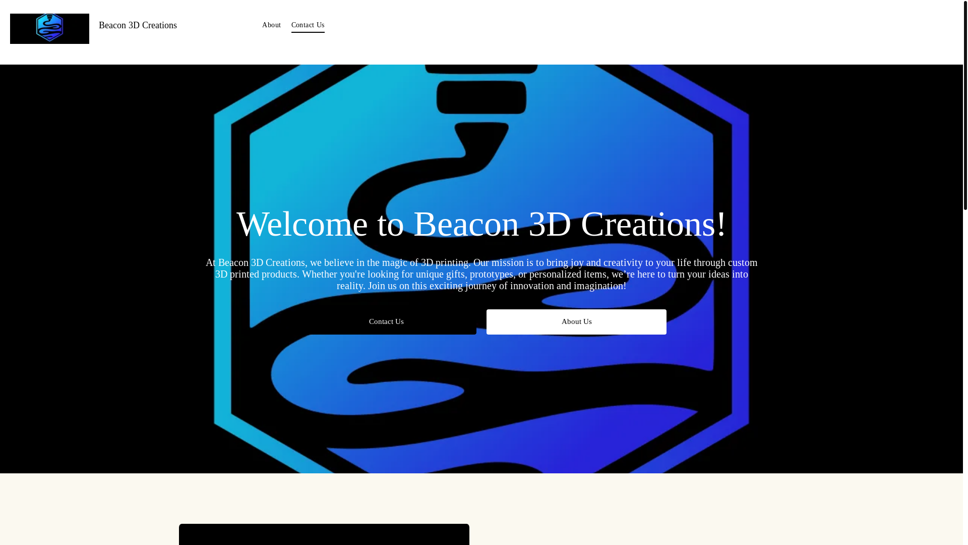website screenshot of https://beacon3dcreations.com/