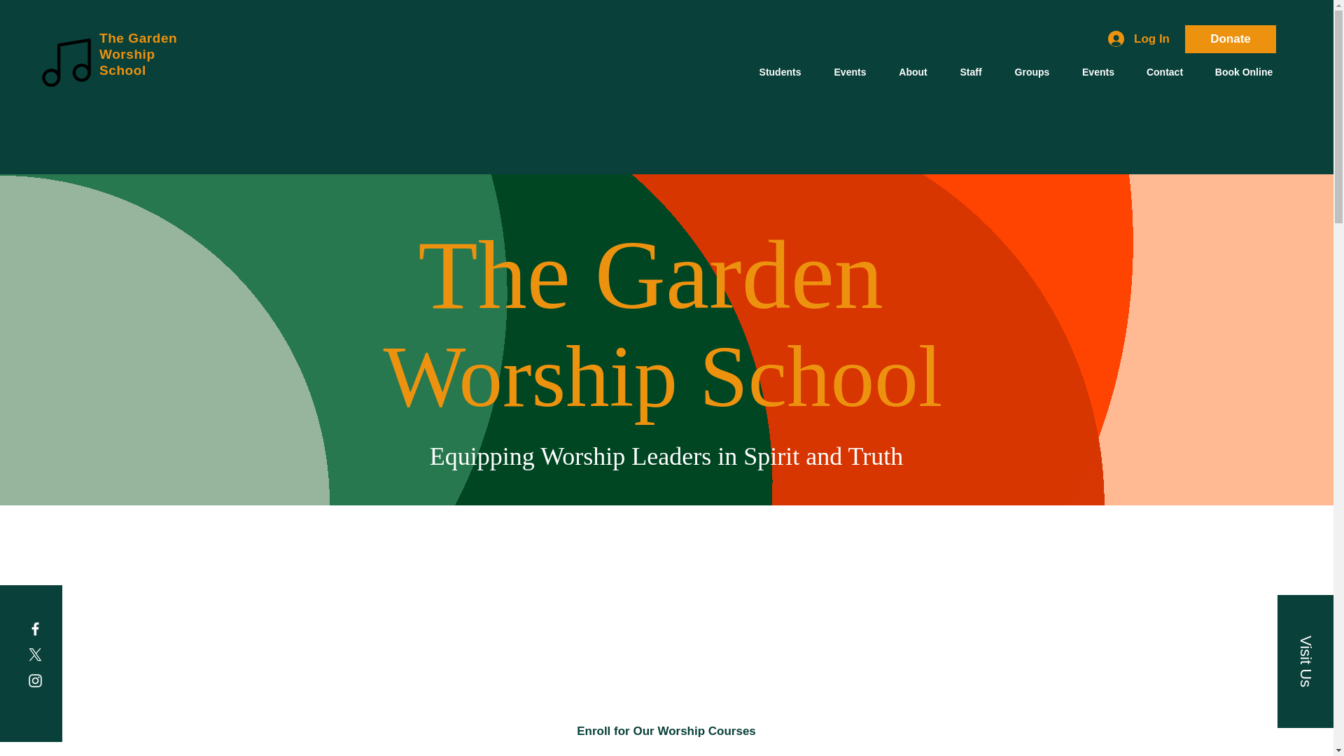 website screenshot of https://thegardenworshipschool.com/