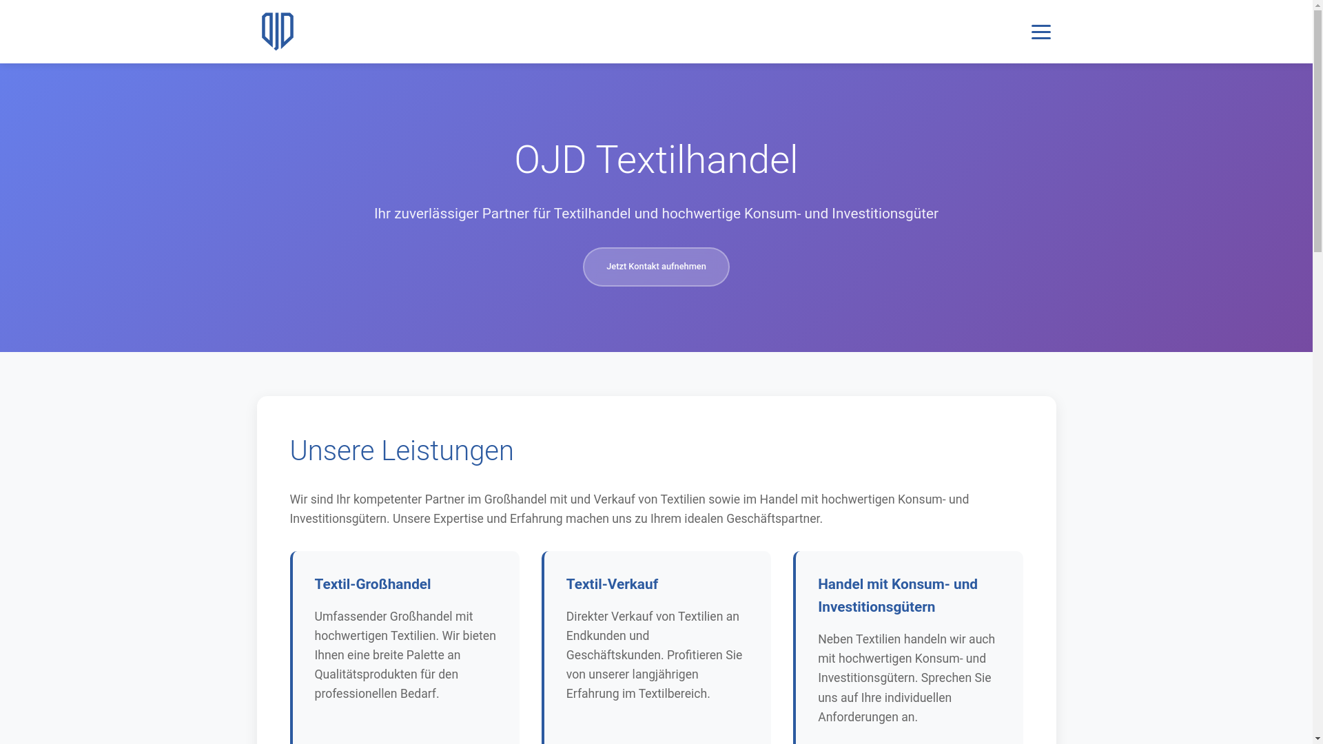 website screenshot of https://ojd-textilhandel.de/