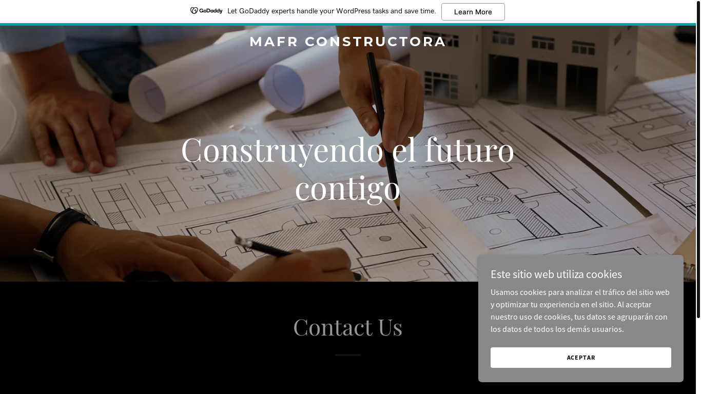 website screenshot of https://mafrconstructora.com/
