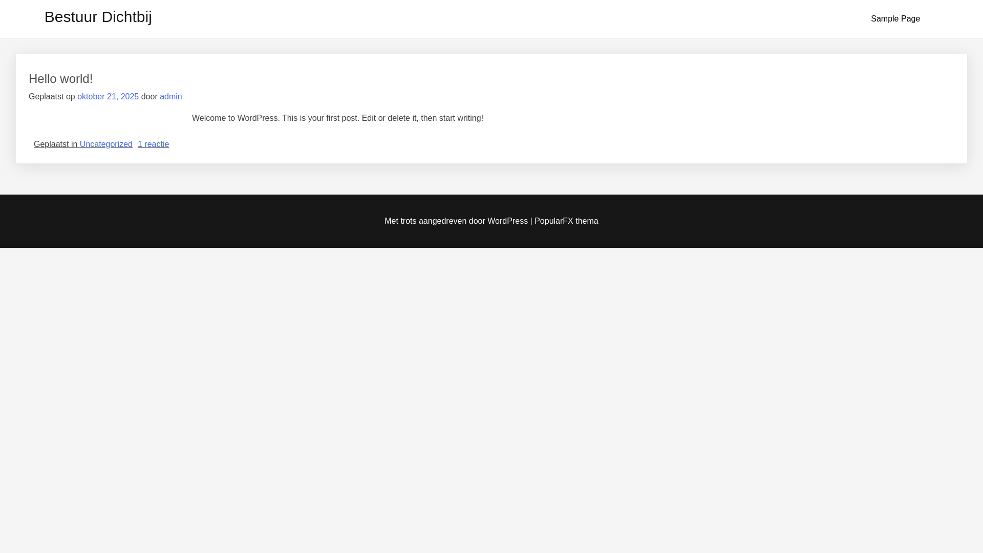 website screenshot of https://bestuurdichtbij.nl/