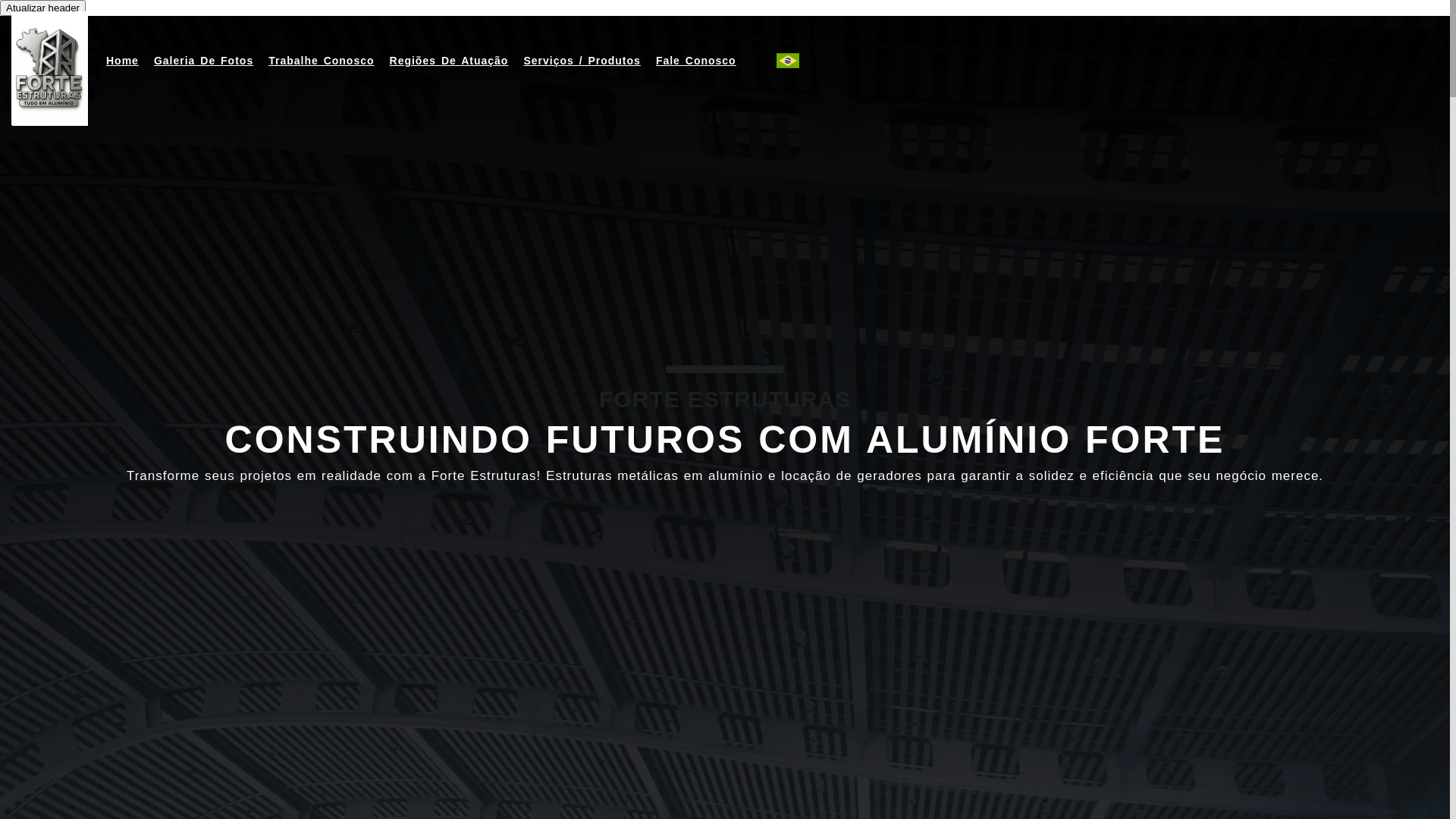 website screenshot of https://forteestruturasaluminio.com.br/