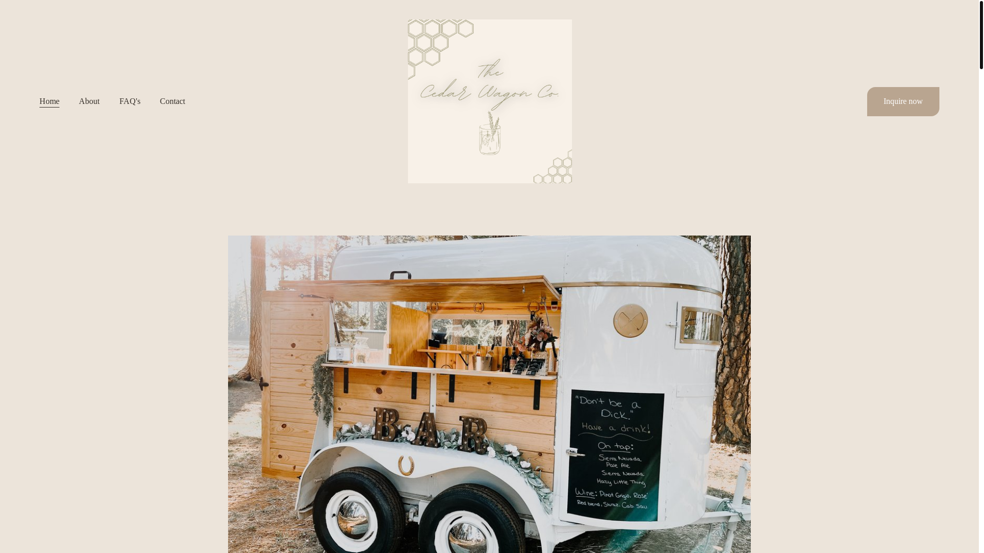 website screenshot of https://thecedarwagon.com/