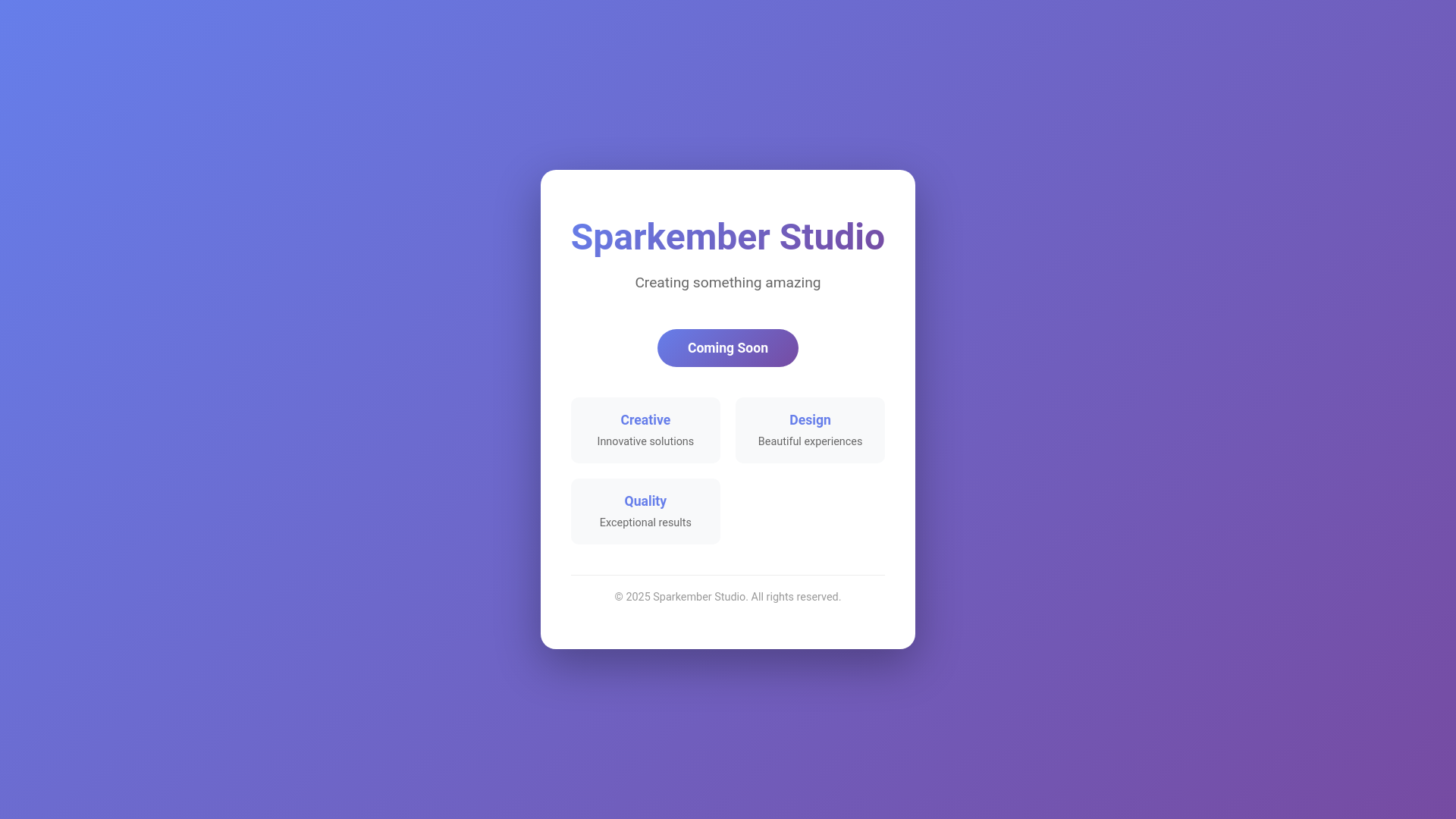 website screenshot of https://sparkember.studio/