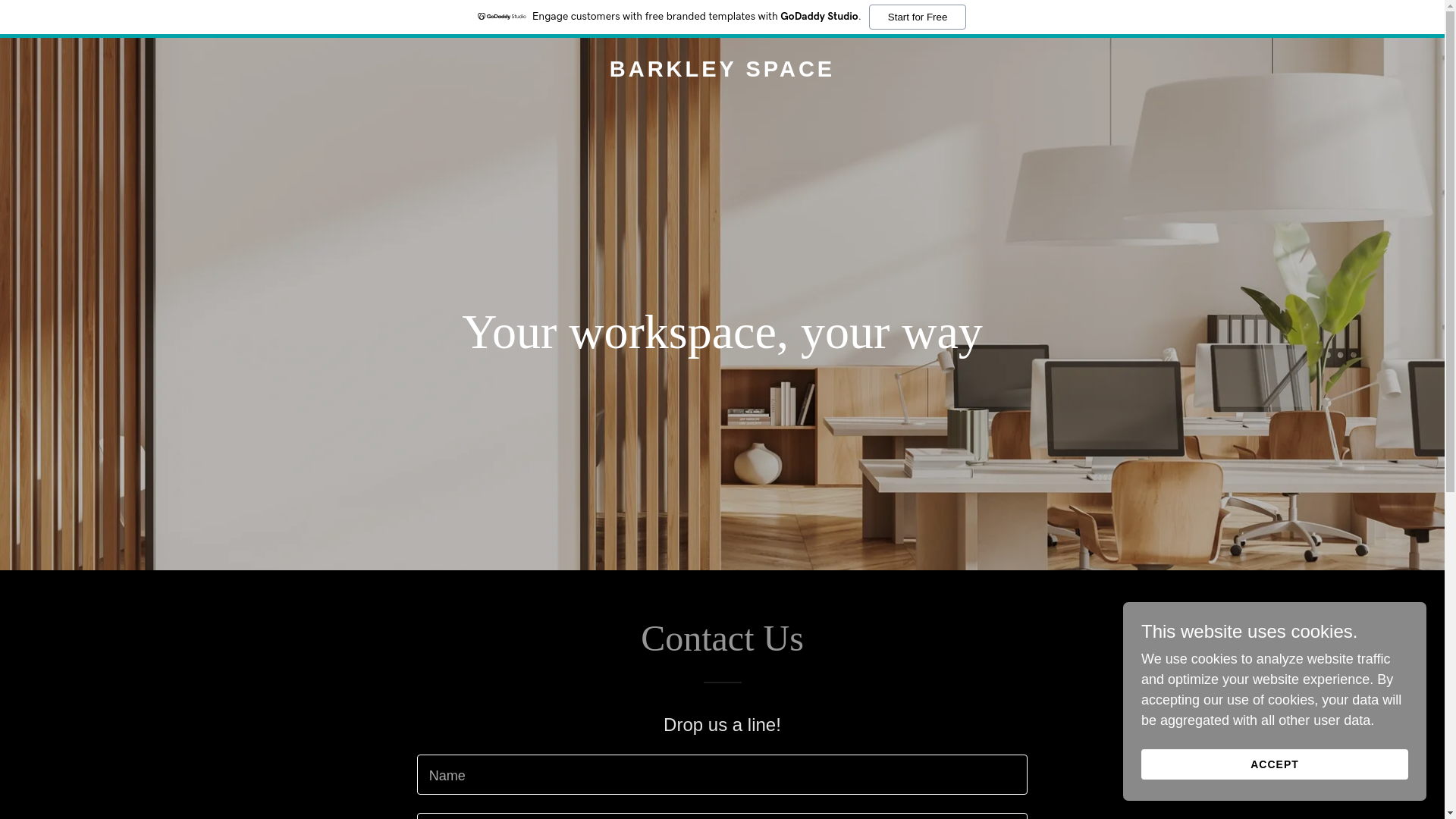 website screenshot of https://barkley-space.com/