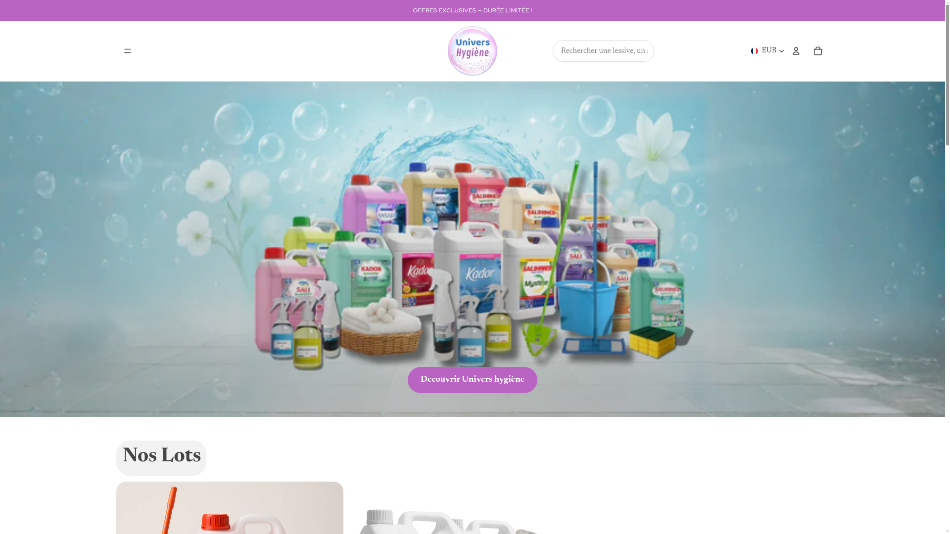 website screenshot of https://univershygiene.fr/
