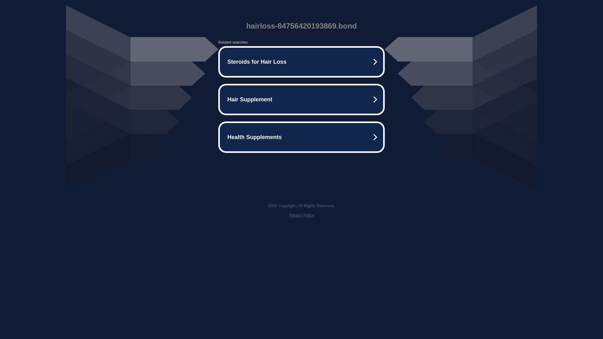 website screenshot of https://hairloss-84756420193869.bond/