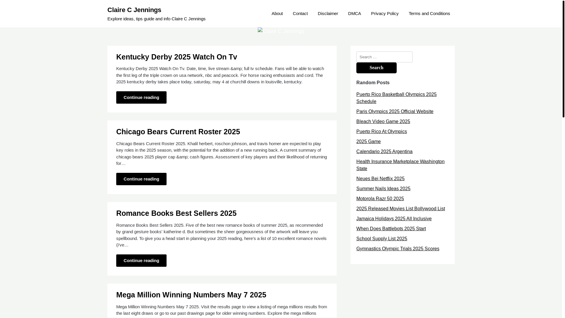 website screenshot of https://clairecjennings.pages.dev/