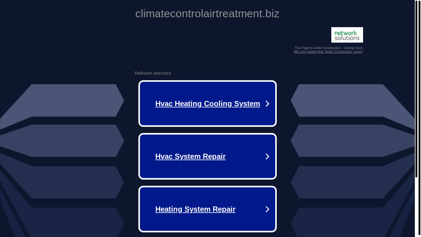 website screenshot of https://climatecontrolairtreatment.biz/