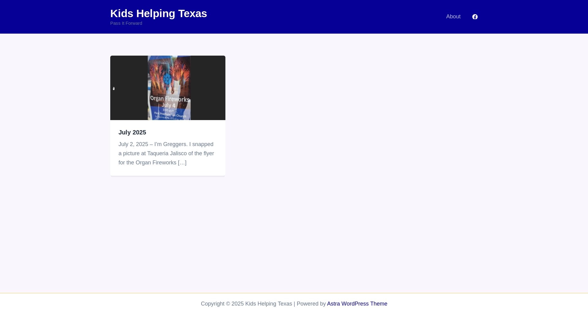website screenshot of https://kidshelpingtexas.org/