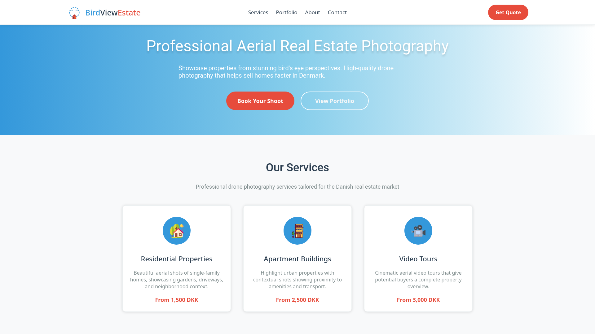 website screenshot of https://birdviewestate.pages.dev/