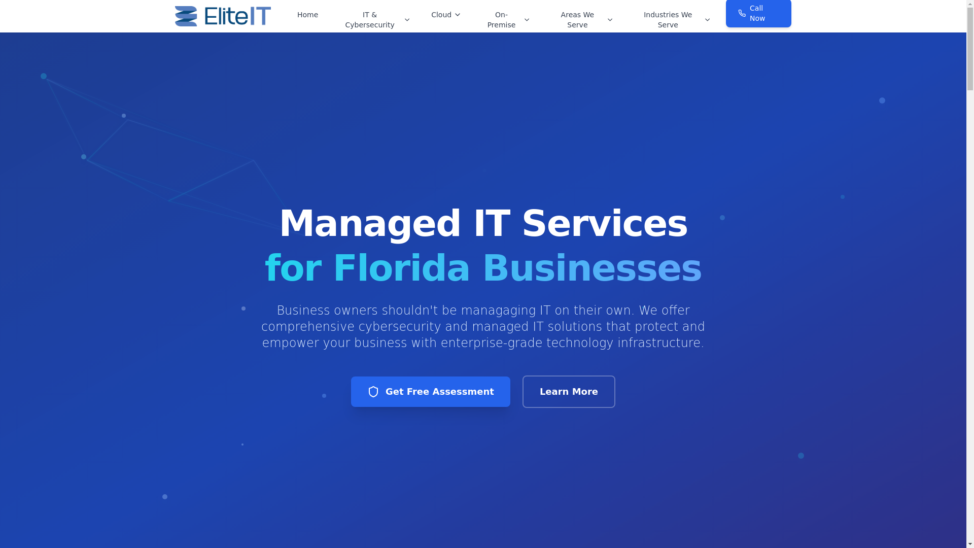 website screenshot of https://eliteitfl.com/