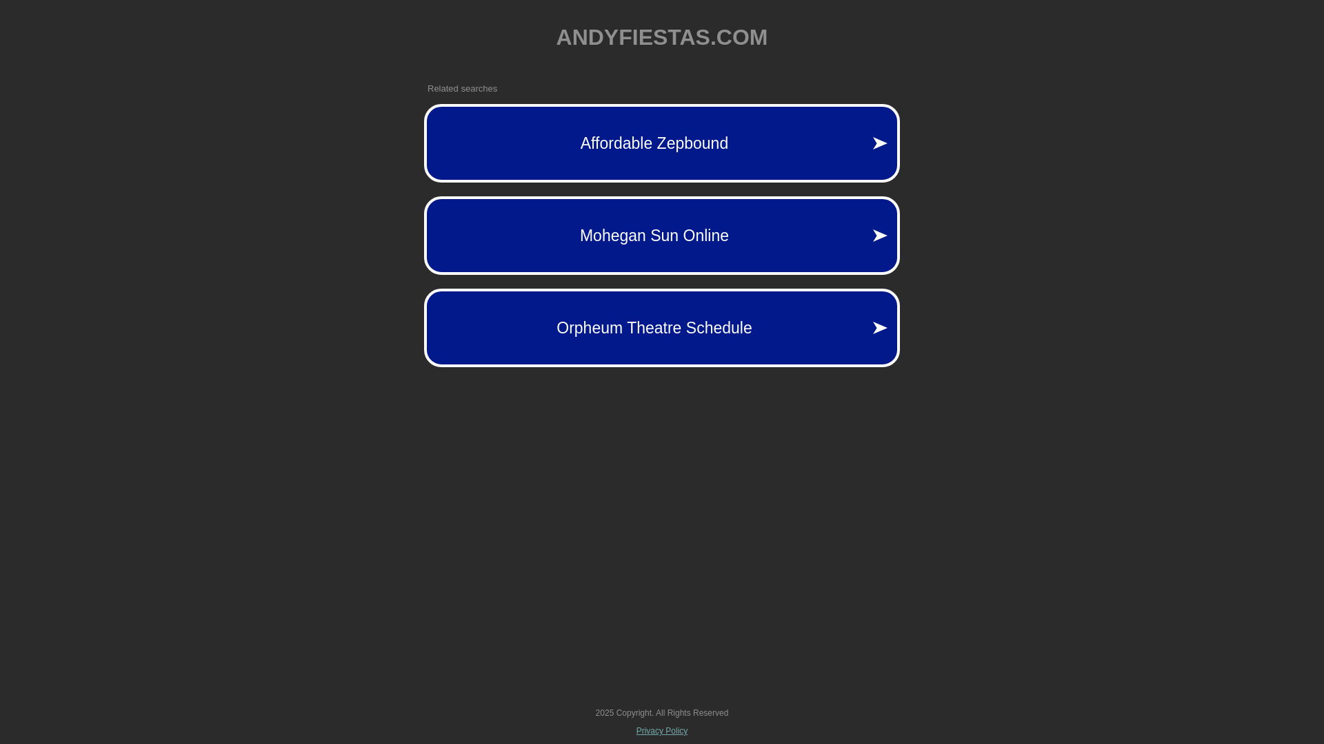 website screenshot of https://andyfiestas.com/
