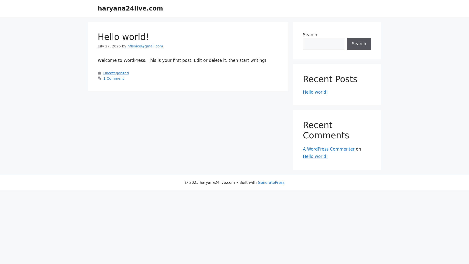 website screenshot of https://haryana24live.com/