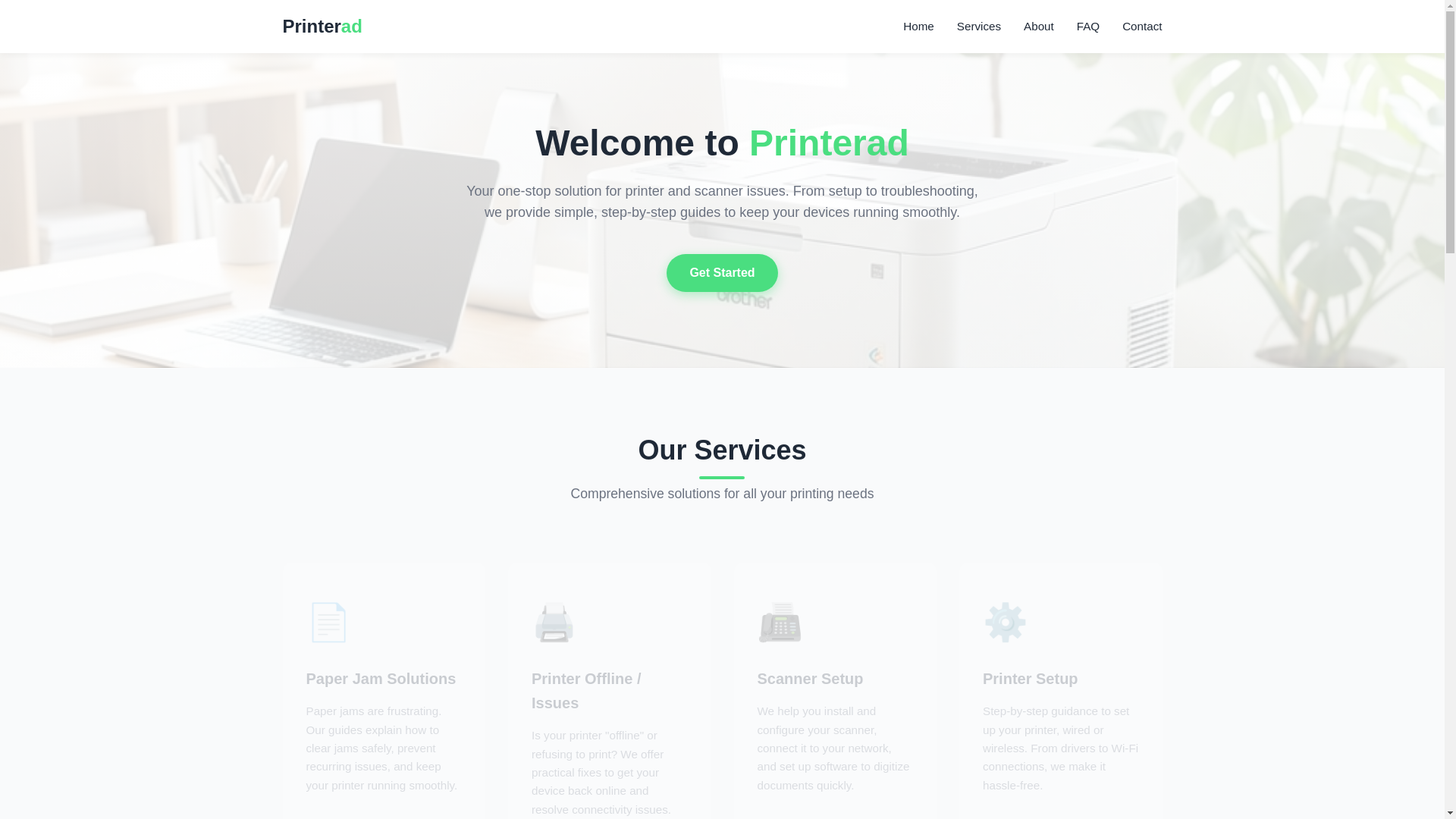 website screenshot of https://printerads.online/