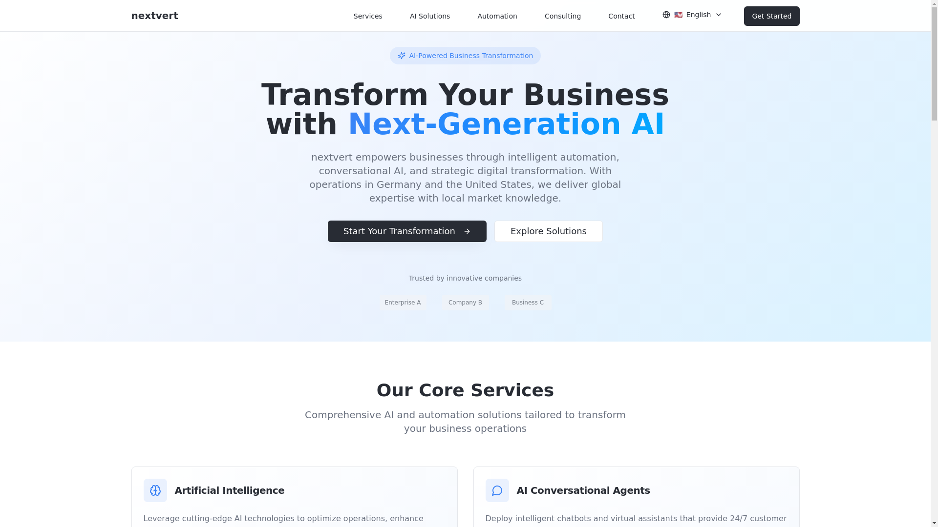 website screenshot of https://nextvertical.de/