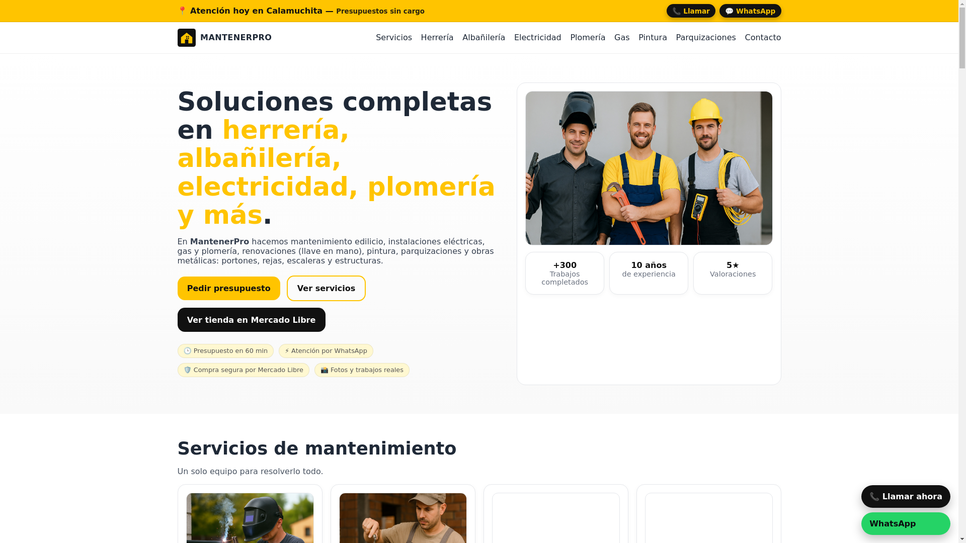 website screenshot of https://mantenerpro.ar/