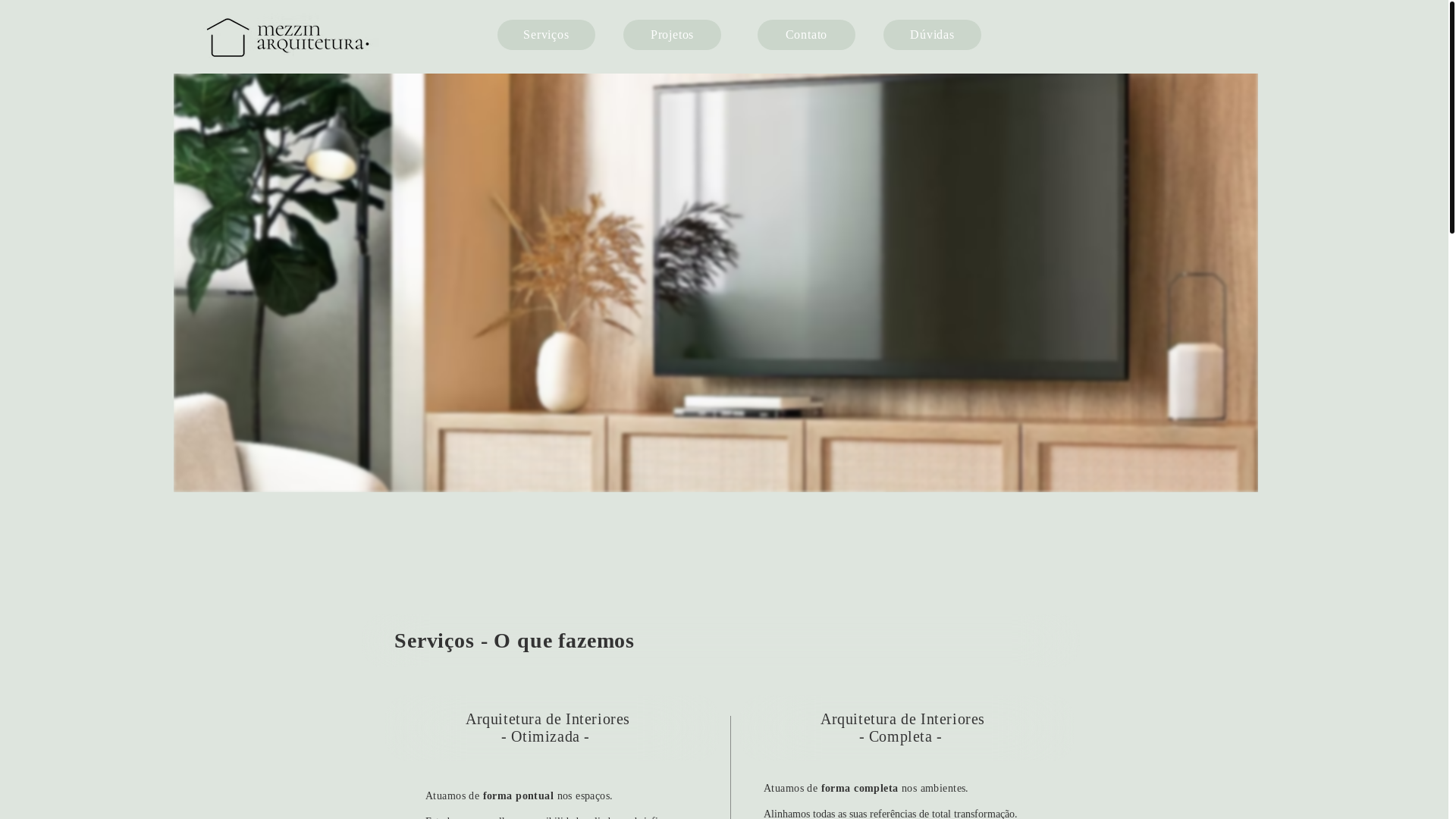 website screenshot of https://mezzinarquitetura.com/