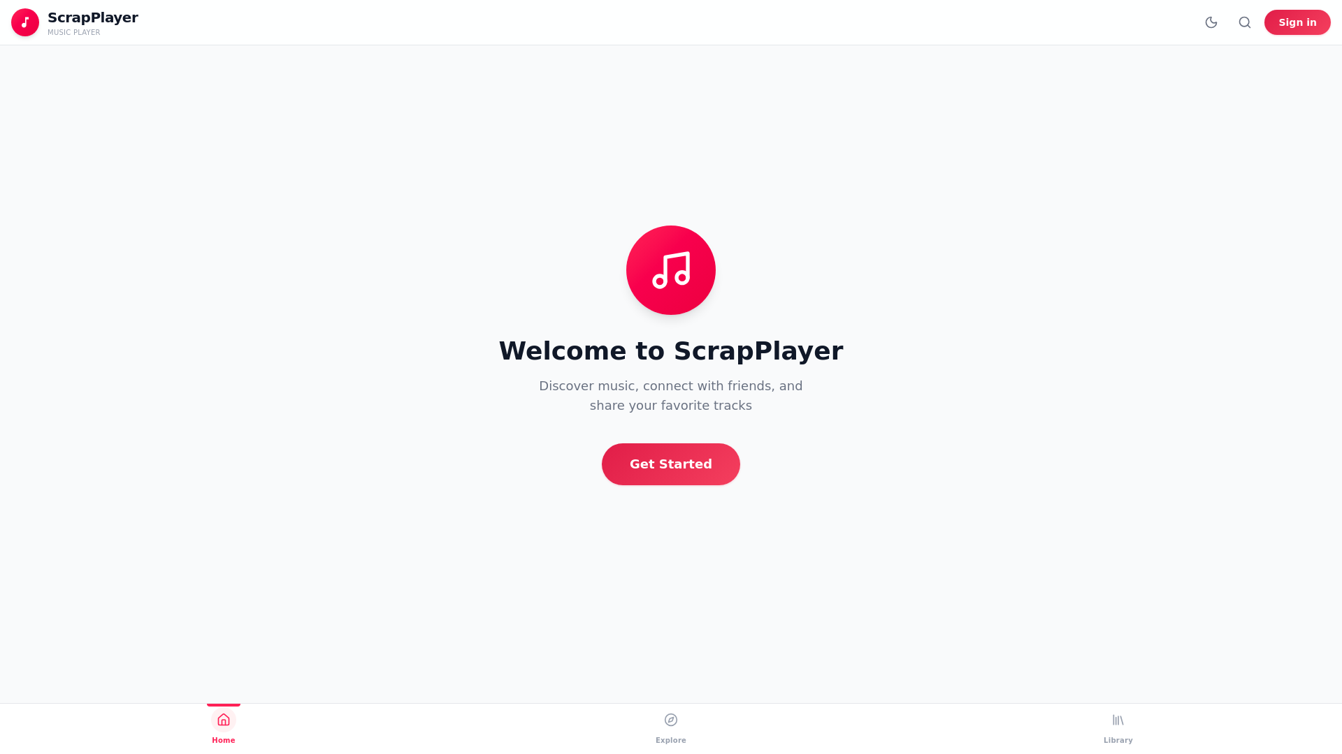 website screenshot of https://scrapplayer.com/