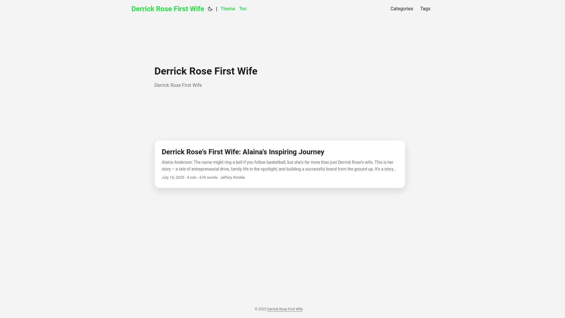 website screenshot of https://derrick-rose-first-wife.pages.dev/
