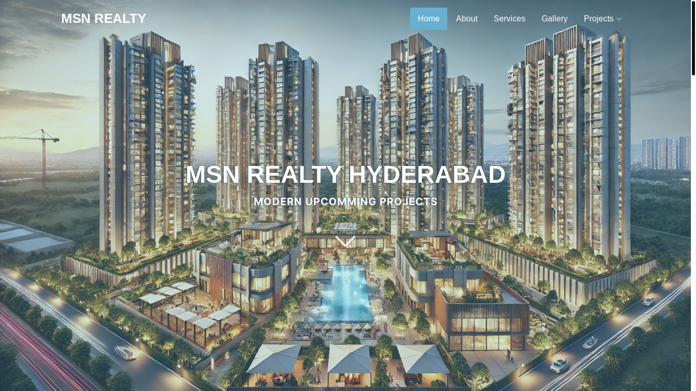 website screenshot of https://www.msnrealtyprojects.com/