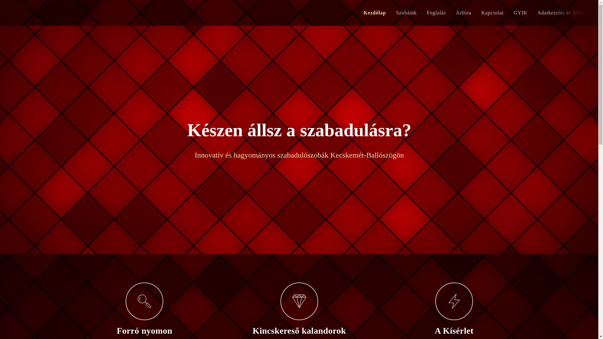 website screenshot of https://dexitescaperoom.hu/