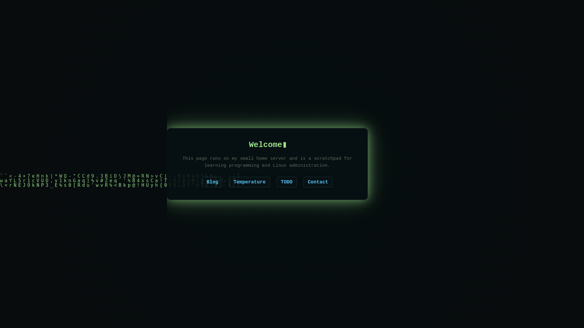 website screenshot of https://terminal.myselfhosted.online/