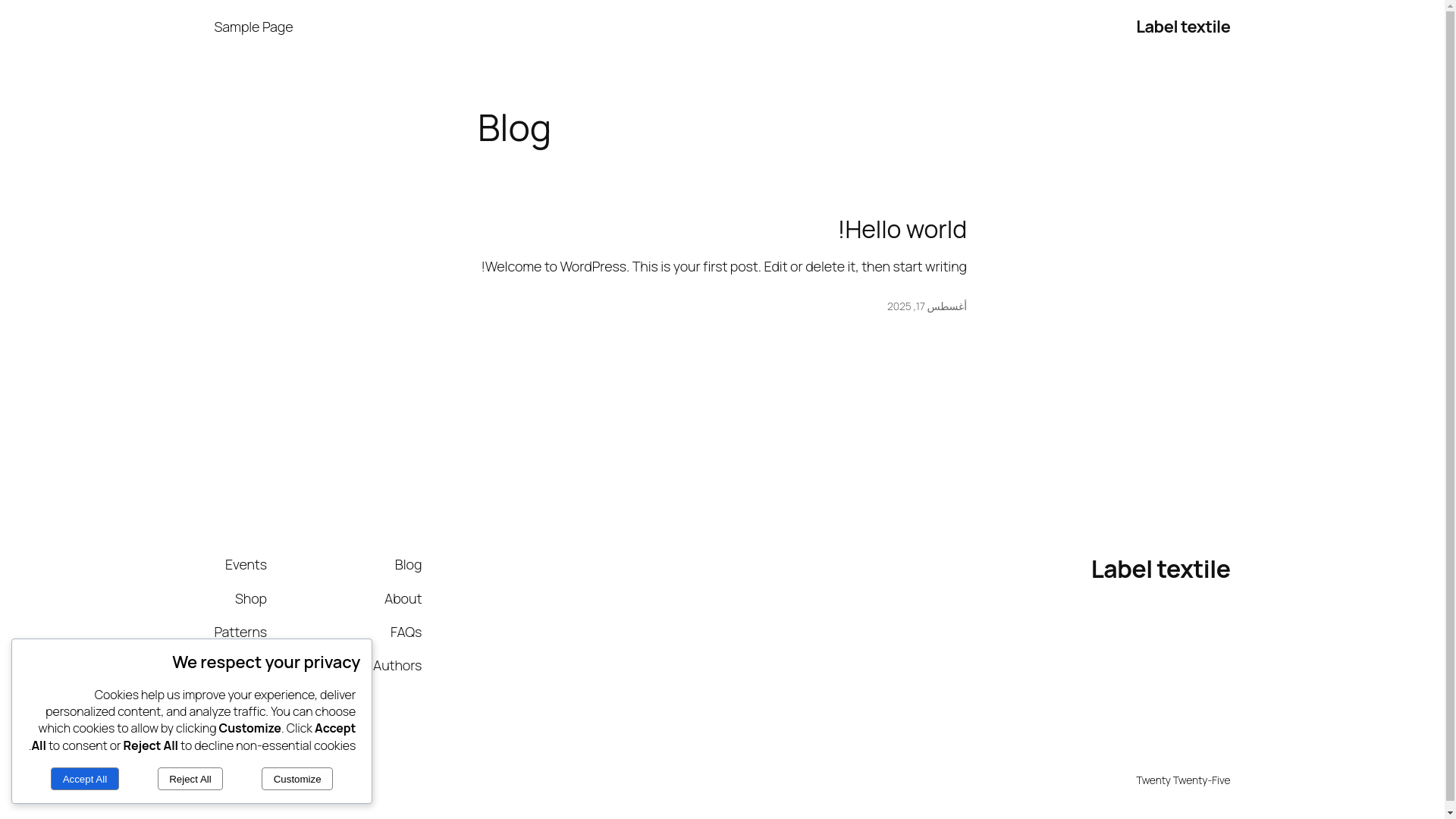 website screenshot of https://labeltextile.com/