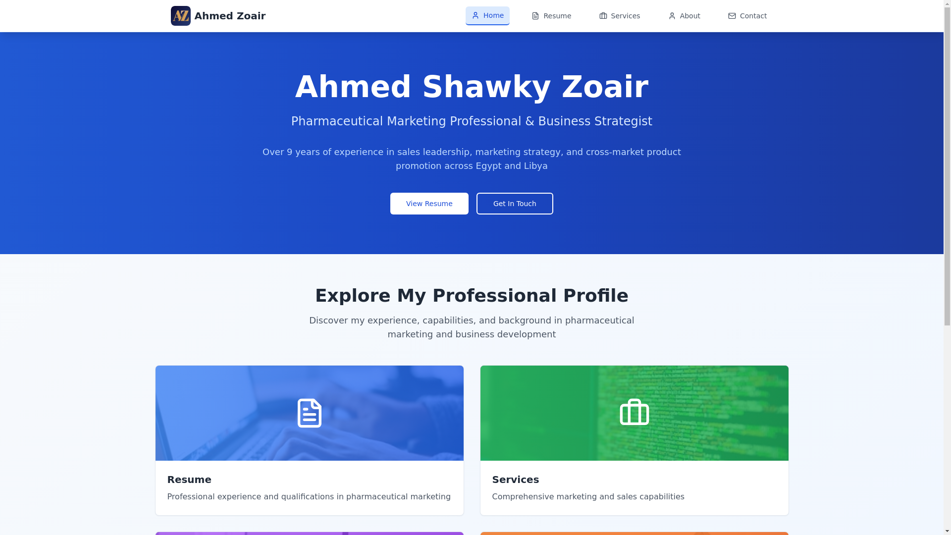 website screenshot of https://zoair-pharmaceutical-profile.pages.dev/