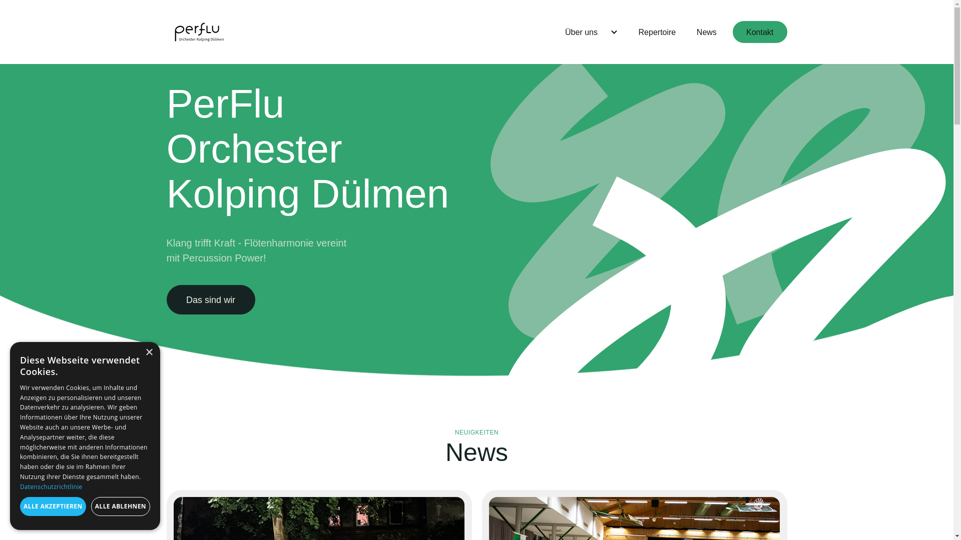 website screenshot of https://perflu-orchester.de/