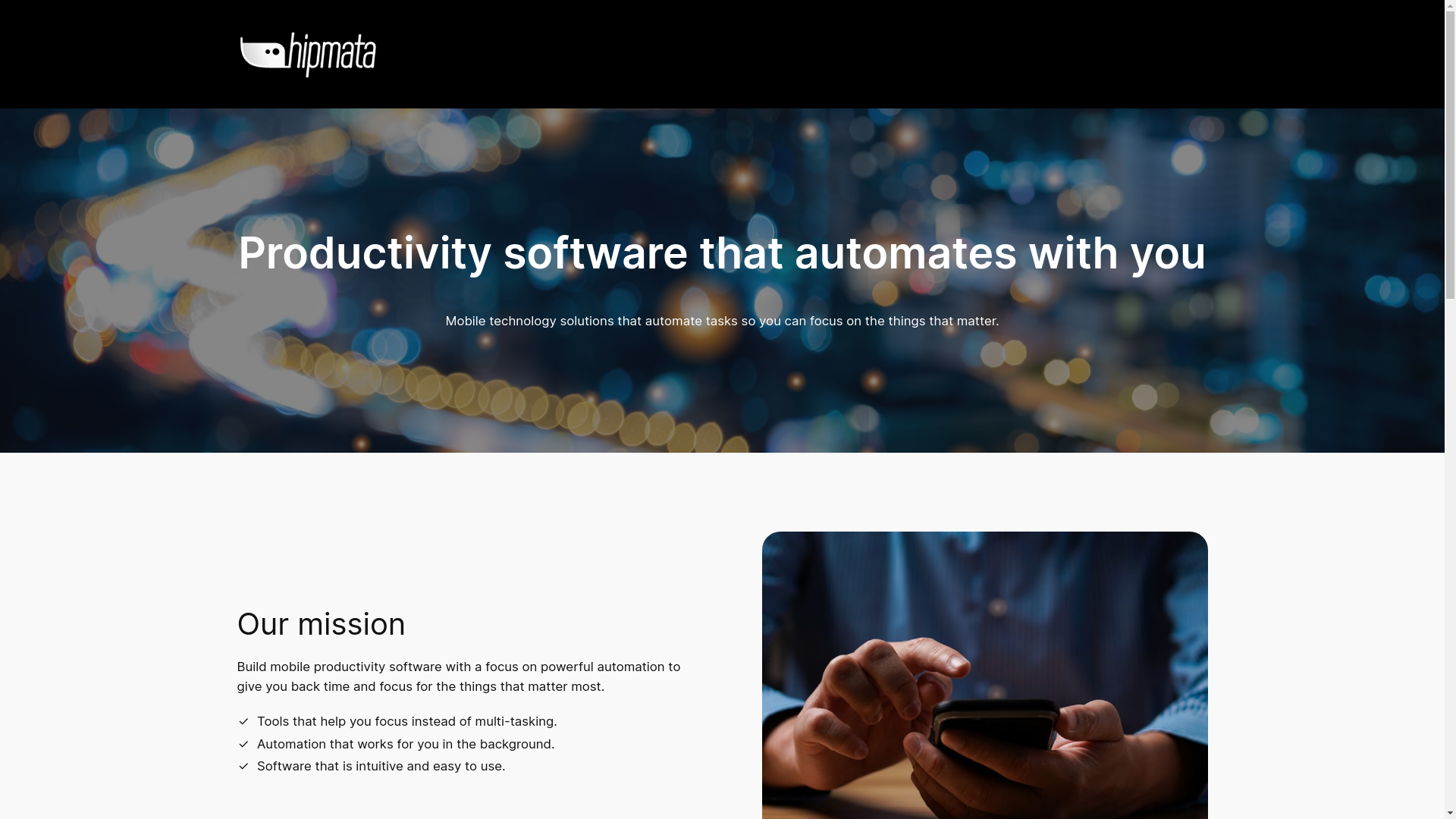 website screenshot of https://hipmata.com/