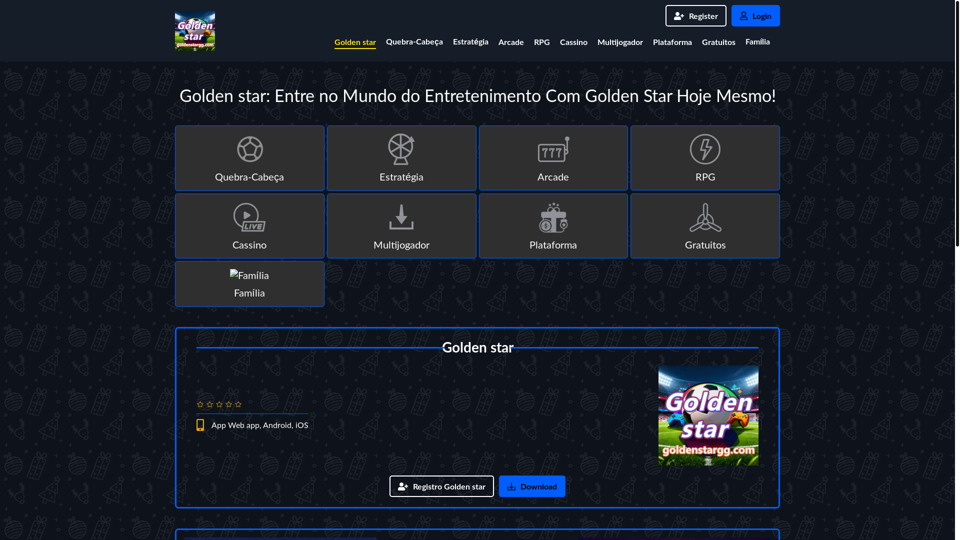 website screenshot of https://goldenstargg.com/