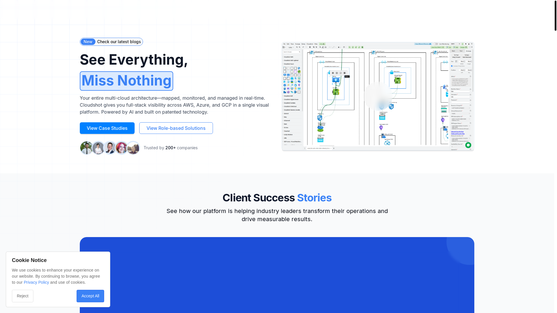 website screenshot of https://cloudshot.io/