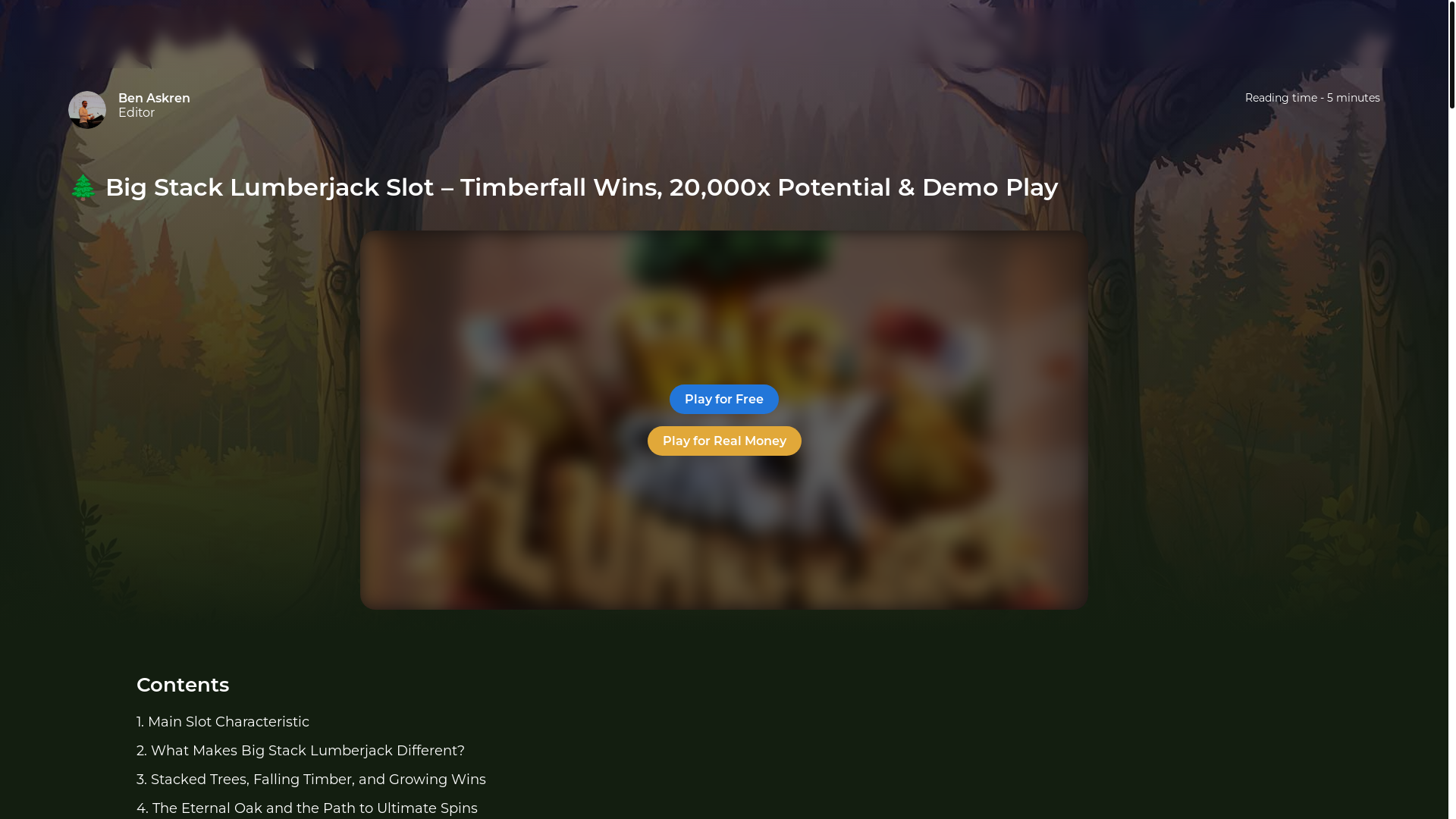 website screenshot of https://bigstacklumberjack.uk/