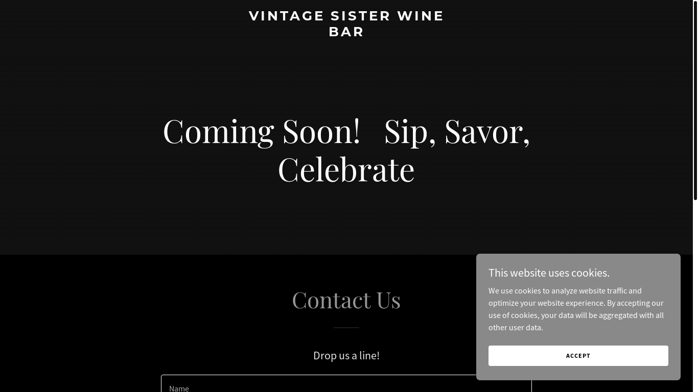 website screenshot of https://vintagesisterwine.com/
