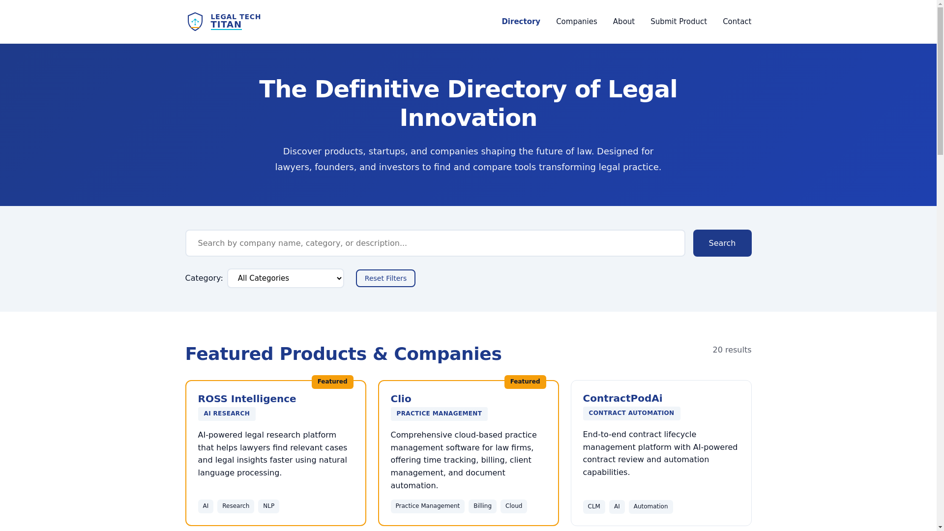 website screenshot of https://legaltechtitan.com/