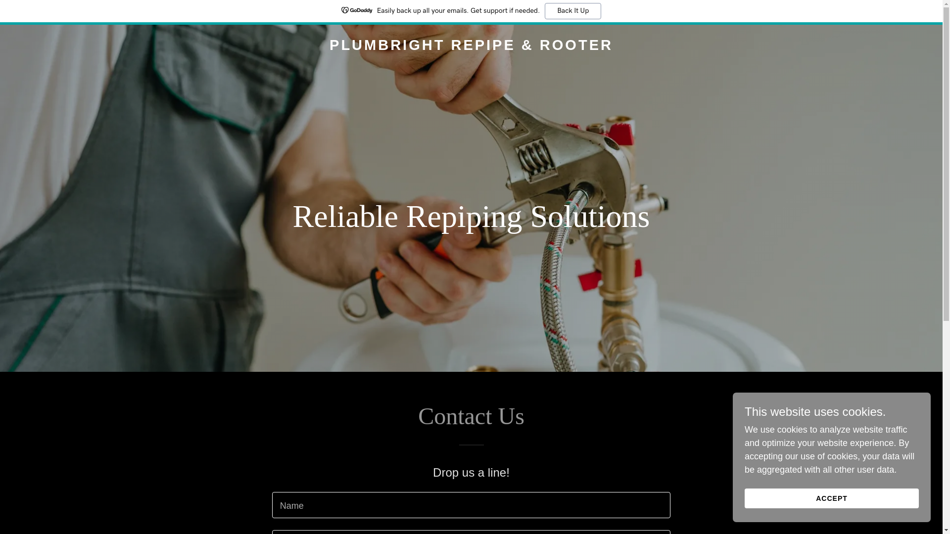website screenshot of https://plumbrightrepipe.com/