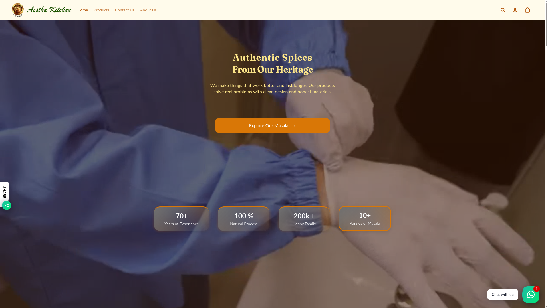 website screenshot of https://assthakitchen.in/