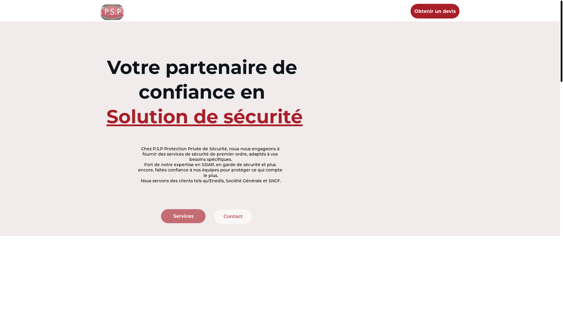 website screenshot of https://psp-protectionsecuriteprivee.fr/