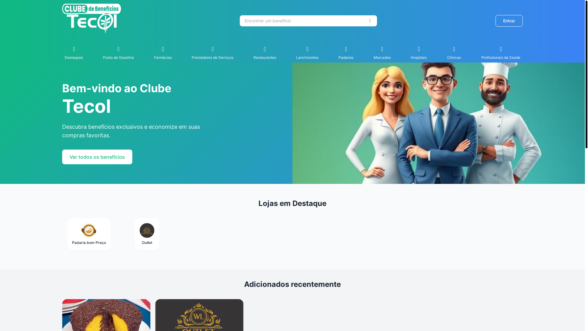 website screenshot of https://clubedevantagenstecol.com.br/
