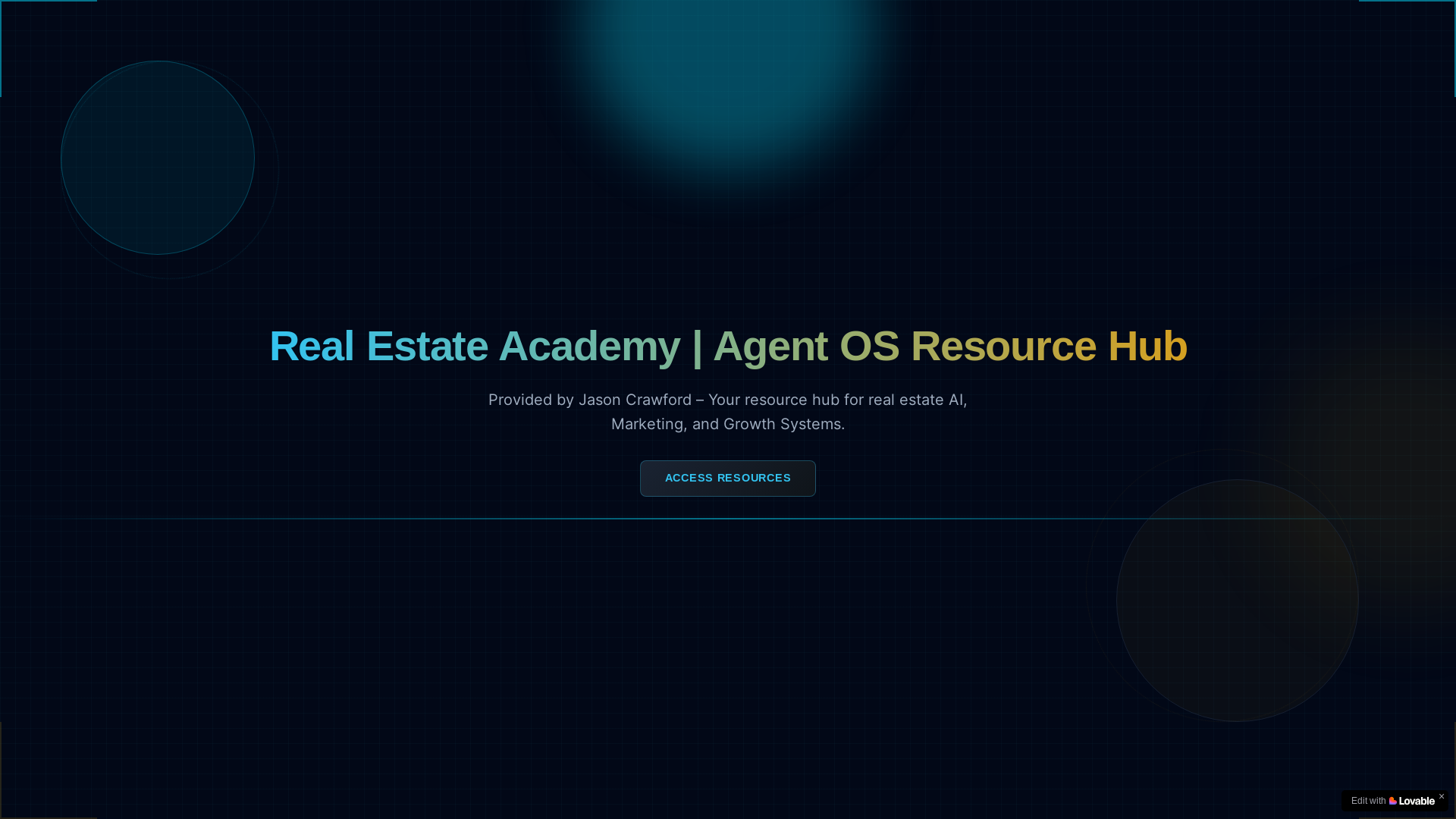 website screenshot of https://realestateacademyhub.com/