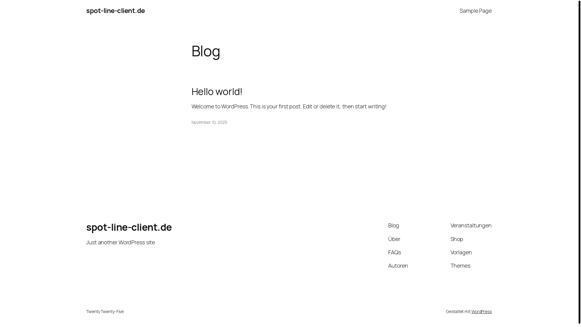 website screenshot of https://spot-line-client.de/
