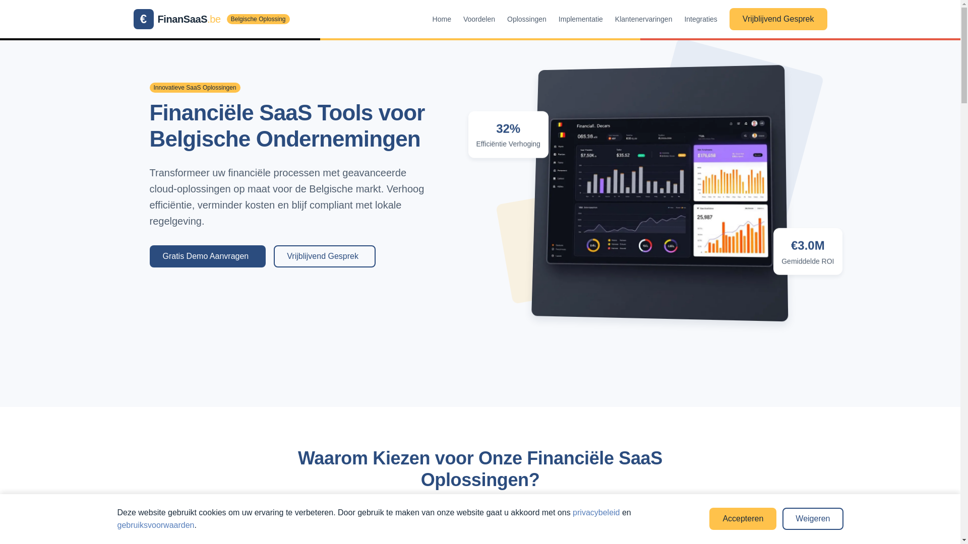 website screenshot of https://finansaas-be.com/