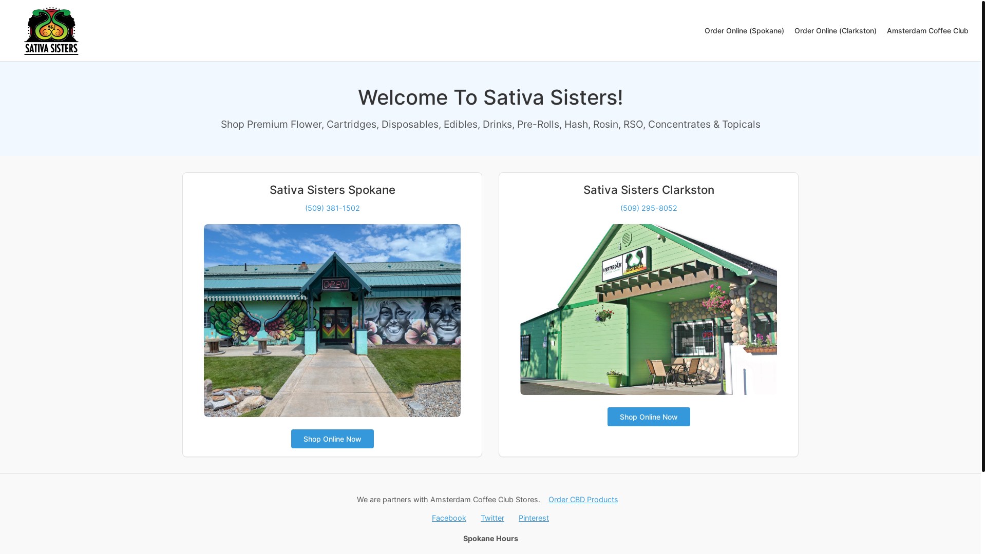 website screenshot of https://sativasisters.org/