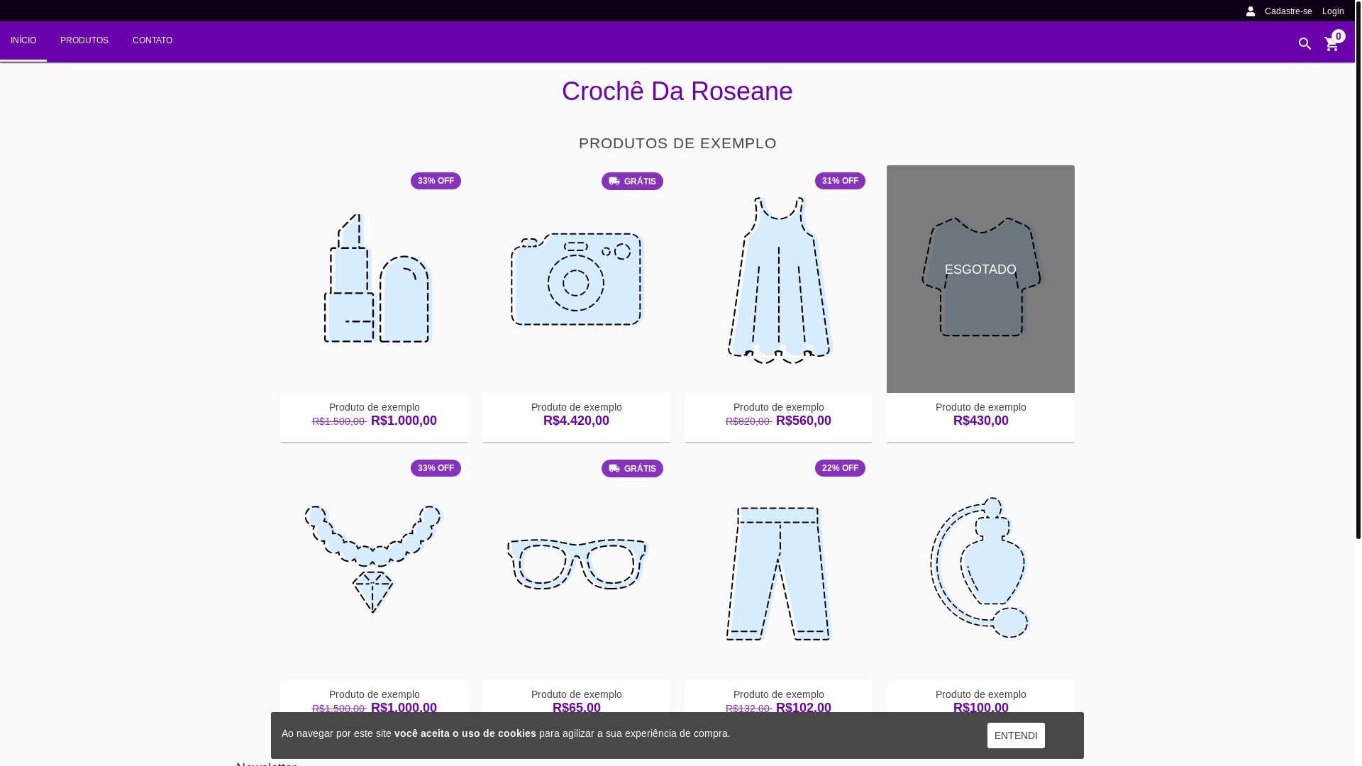website screenshot of https://crochedaroseane.com.br/
