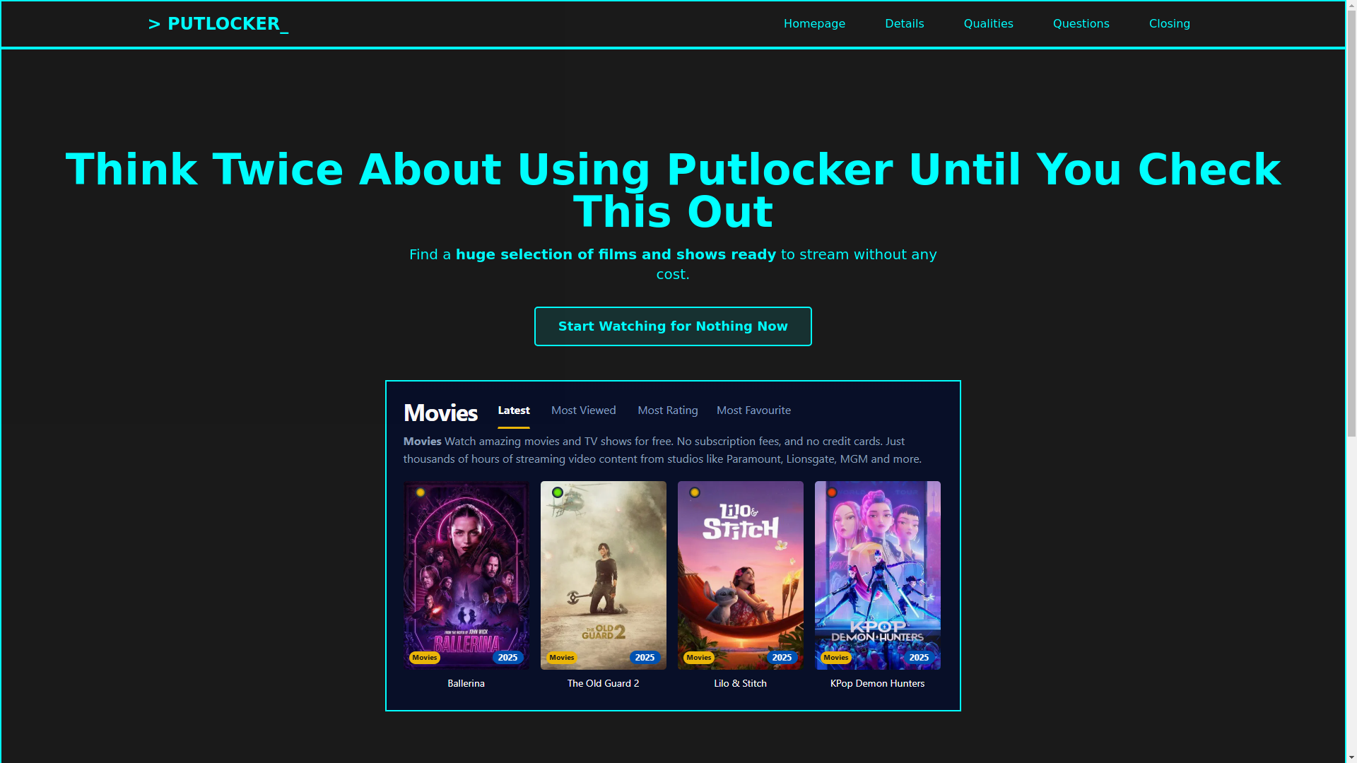 website screenshot of https://putlocker-oe40.pages.dev/