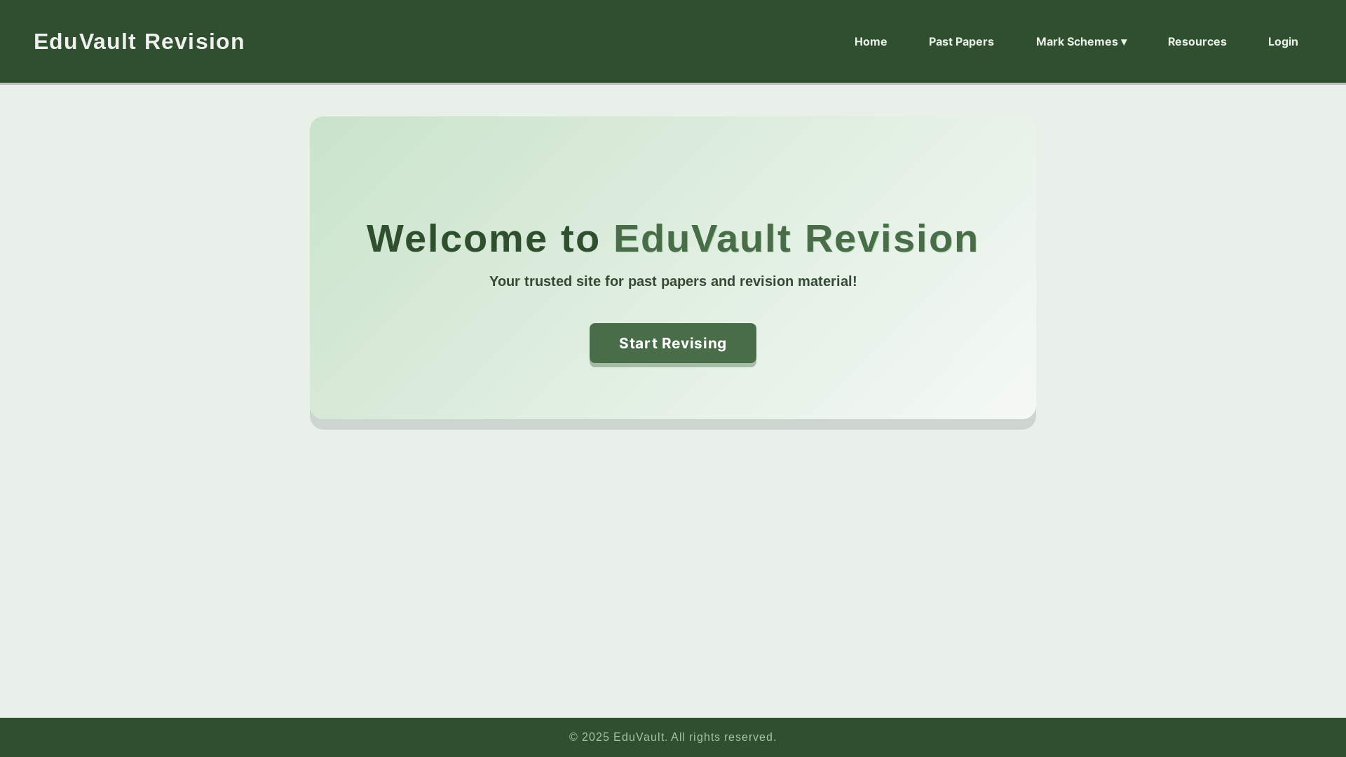 website screenshot of https://eduvaultrevision.online/