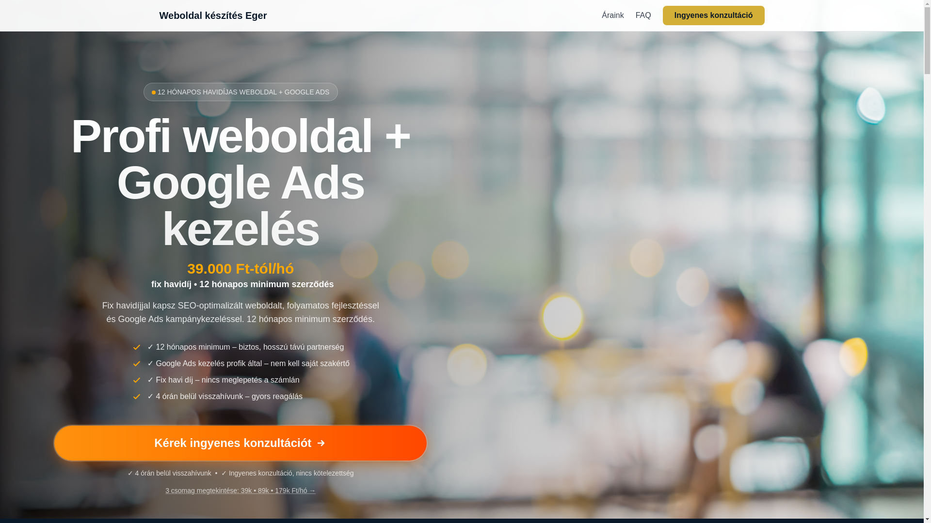 website screenshot of https://weboldalkeszites-eger.hu/
