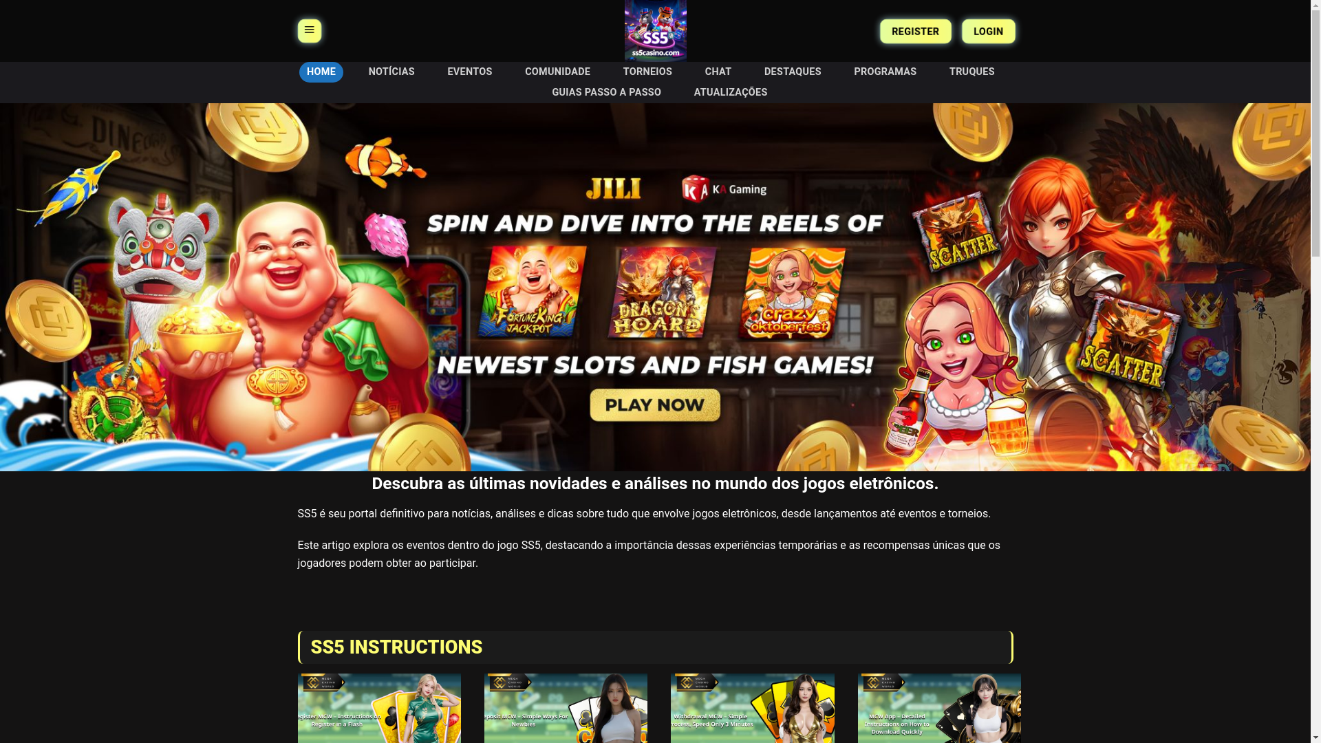 website screenshot of https://ss5casino.com/